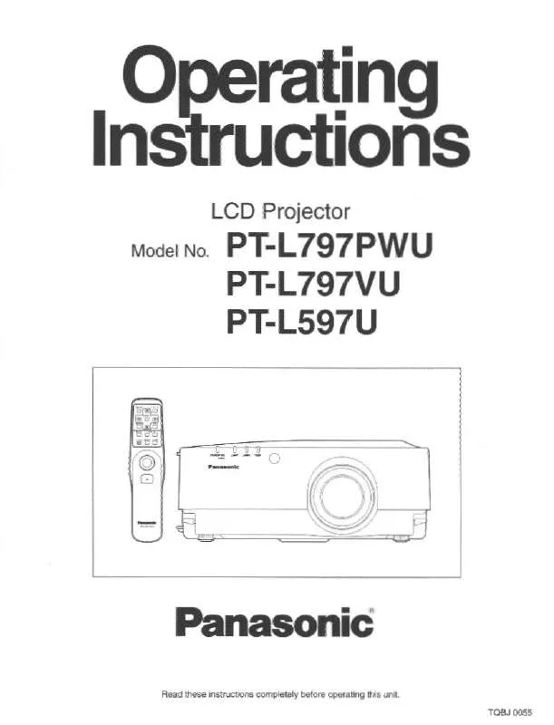 Mode d'emploi PANASONIC PT-L597U