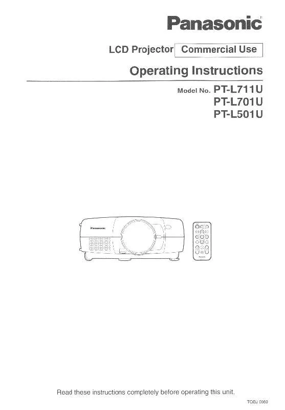 Mode d'emploi PANASONIC PT-L711U