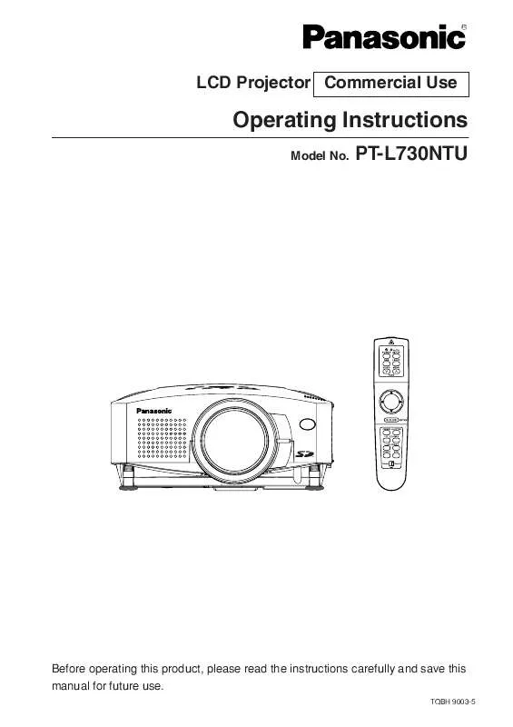 Mode d'emploi PANASONIC PT-L730NTU