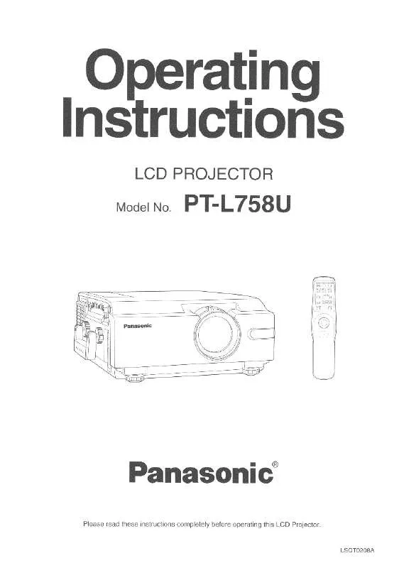 Mode d'emploi PANASONIC PT-L758U