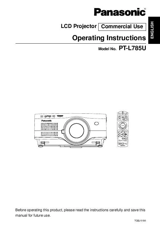 Mode d'emploi PANASONIC PT-L785U