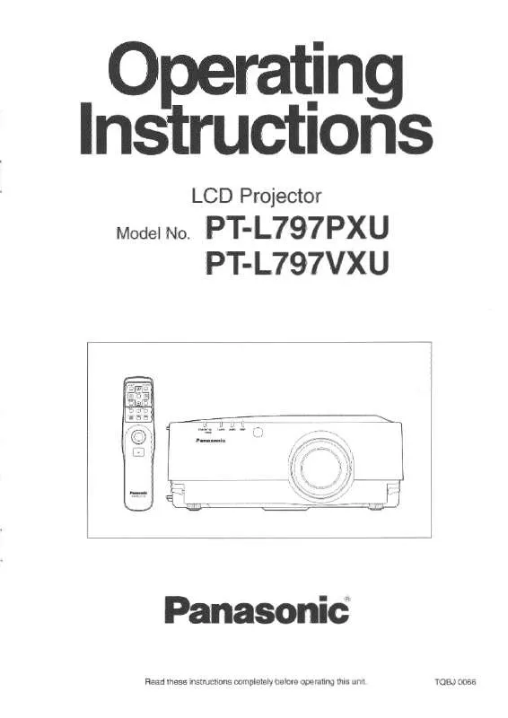 Mode d'emploi PANASONIC PT-L797PXU