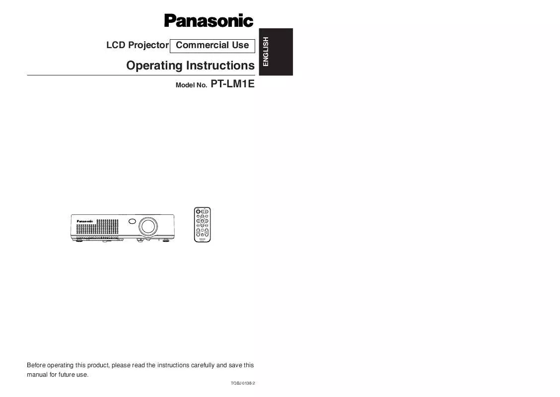 Mode d'emploi PANASONIC PT-LM1E