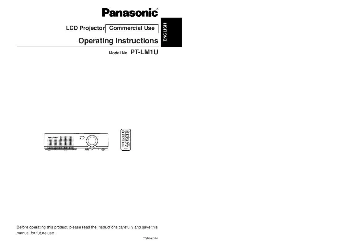 Mode d'emploi PANASONIC PT-LM1U