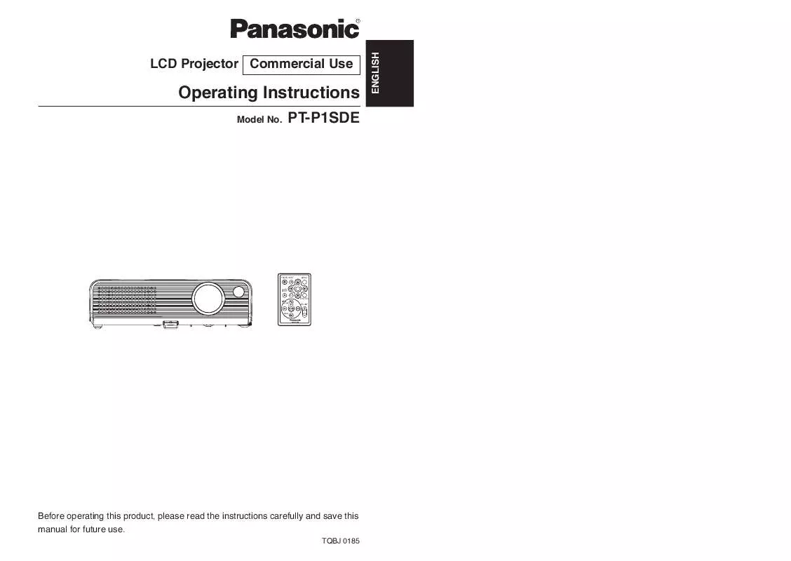 Mode d'emploi PANASONIC PT-P1SDE