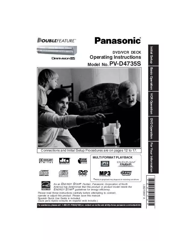 Mode d'emploi PANASONIC PV-D4735