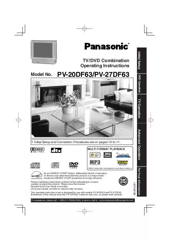 Mode d'emploi PANASONIC PV-20DF63