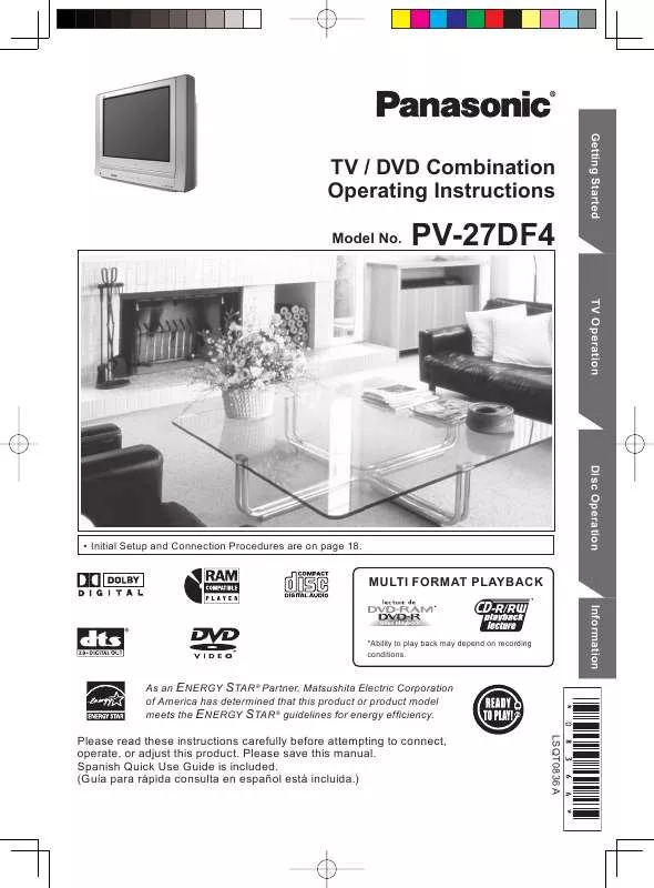 Mode d'emploi PANASONIC PV-27DF4