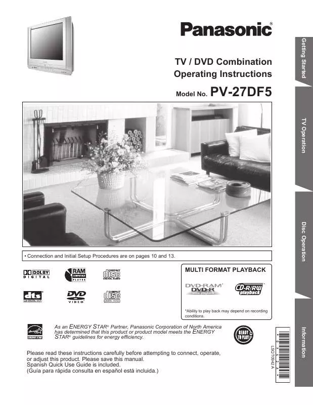 Mode d'emploi PANASONIC PV-27DF5