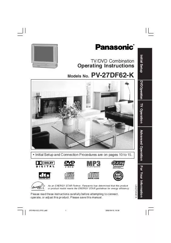 Mode d'emploi PANASONIC PV-27DF62K