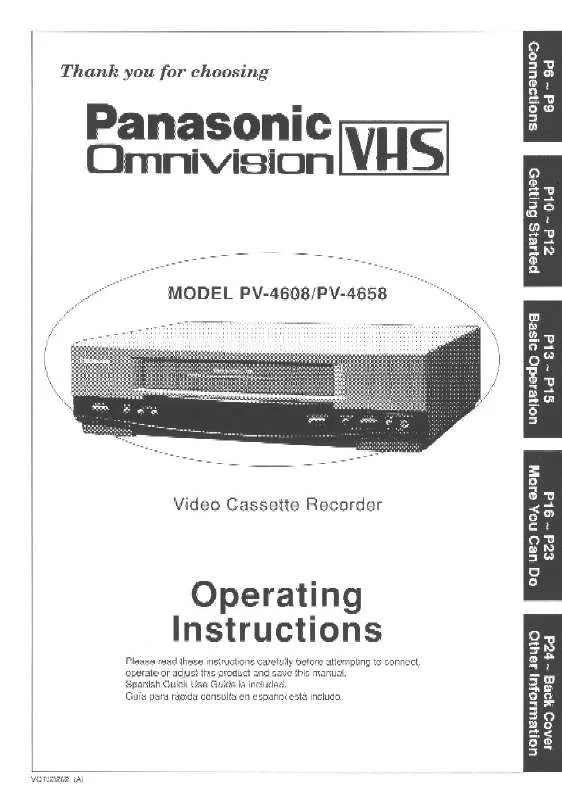 Mode d'emploi PANASONIC PV-4608