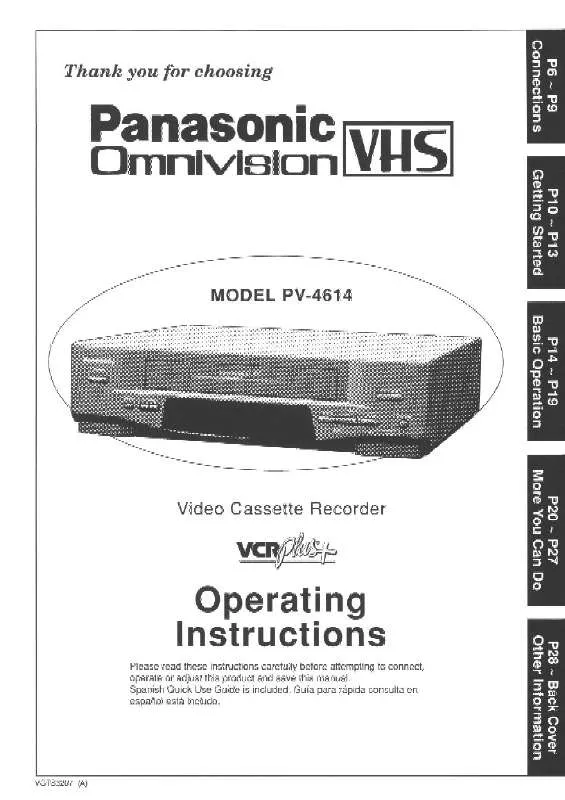 Mode d'emploi PANASONIC PV-4614