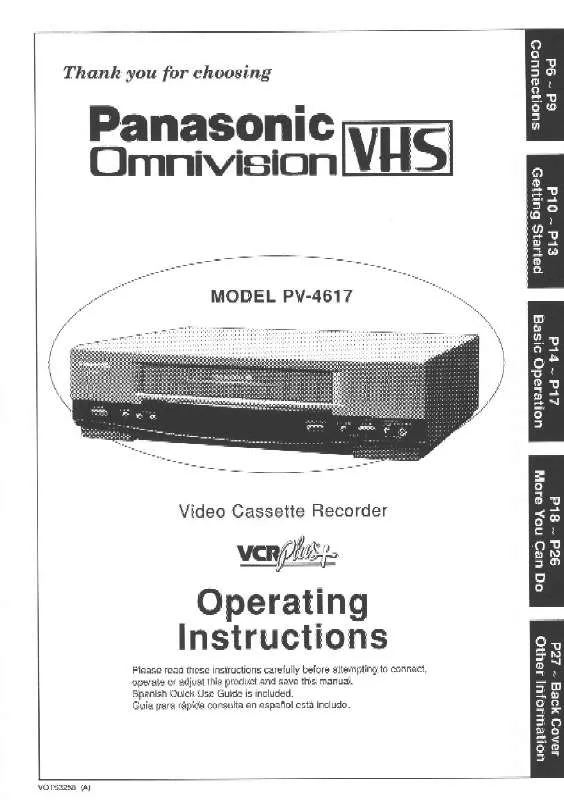 Mode d'emploi PANASONIC PV-4617