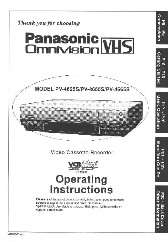 Mode d'emploi PANASONIC PV-4625S