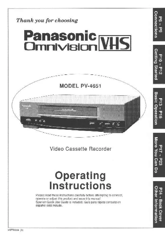 Mode d'emploi PANASONIC PV-4651