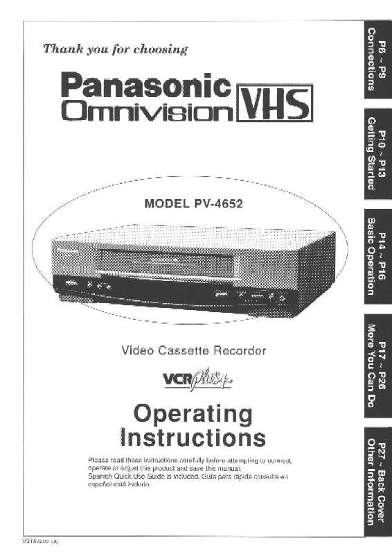 Mode d'emploi PANASONIC PV-4652