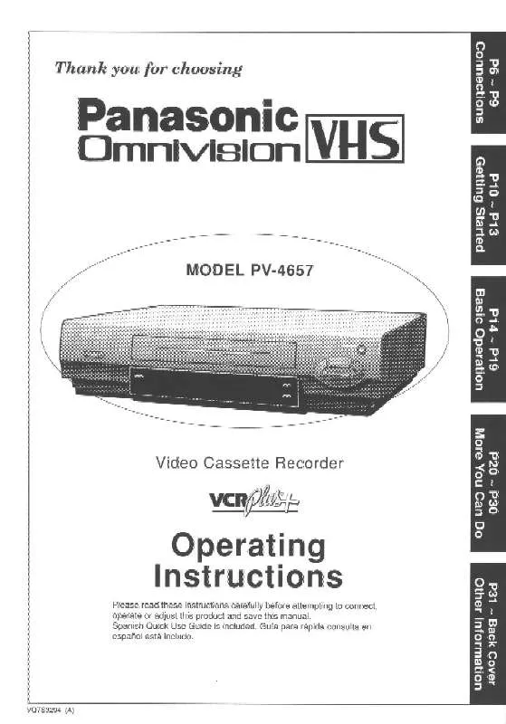 Mode d'emploi PANASONIC PV-4657