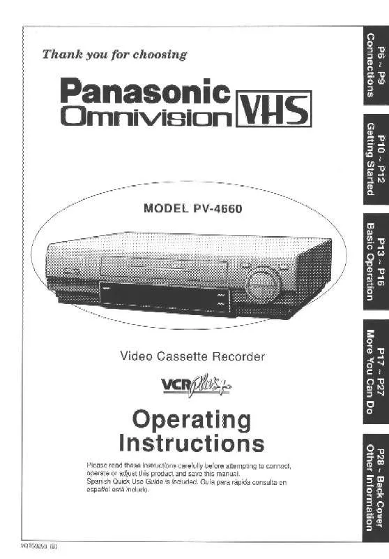 Mode d'emploi PANASONIC PV-4660