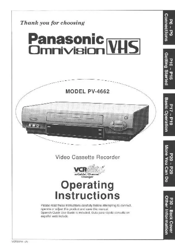 Mode d'emploi PANASONIC PV-4662