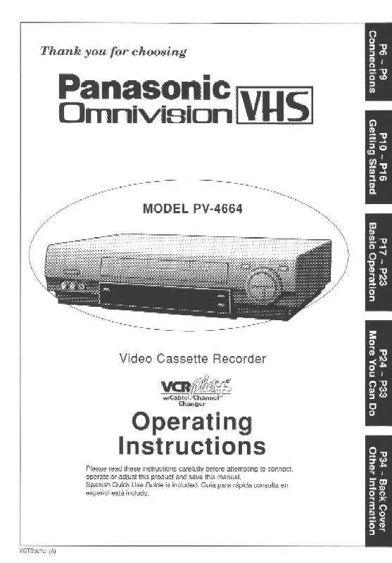 Mode d'emploi PANASONIC PV-4664