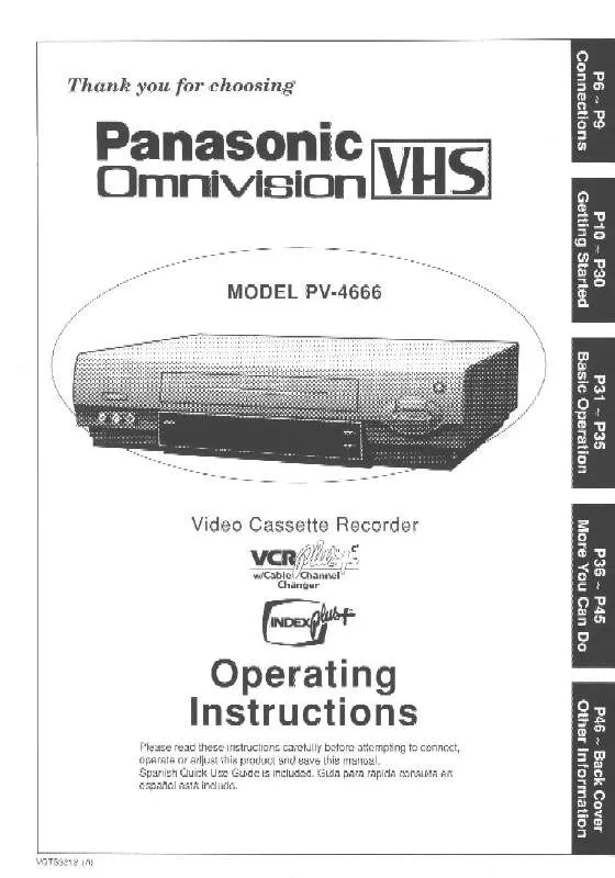 Mode d'emploi PANASONIC PV-4666