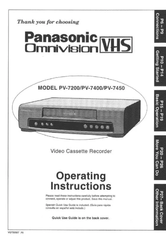 Mode d'emploi PANASONIC PV-7200