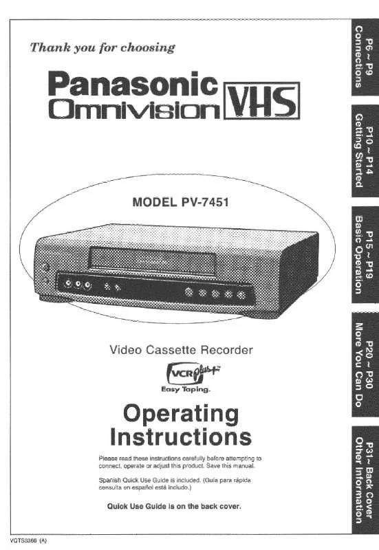 Mode d'emploi PANASONIC PV-7451