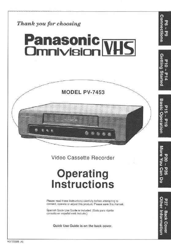 Mode d'emploi PANASONIC PV-7453