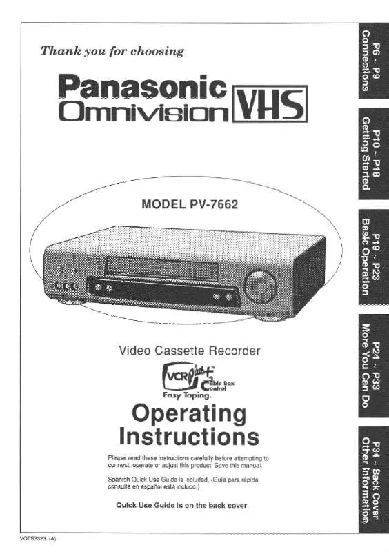 Mode d'emploi PANASONIC PV-7662