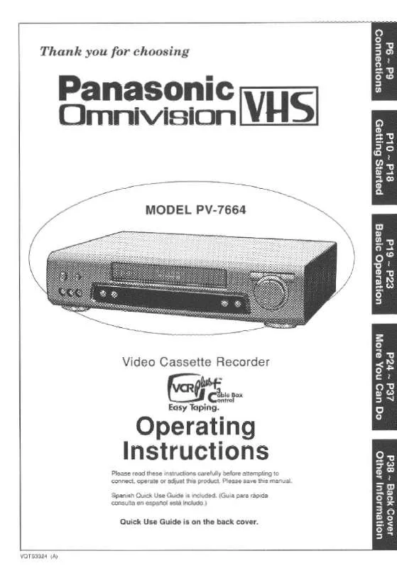 Mode d'emploi PANASONIC PV-7664