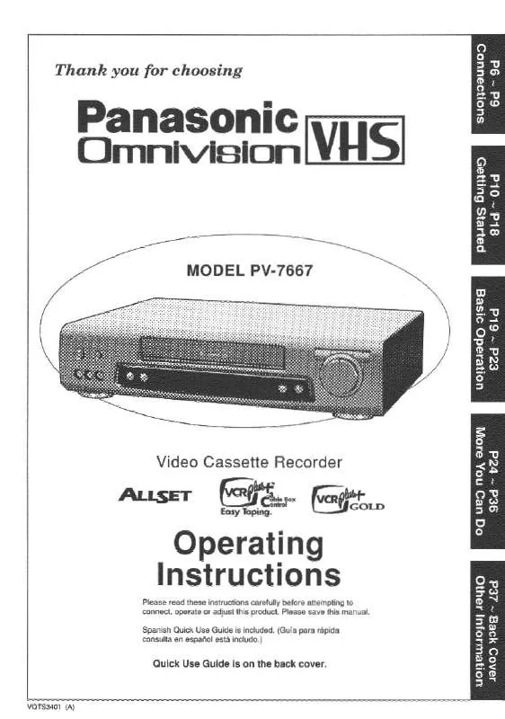 Mode d'emploi PANASONIC PV-7667