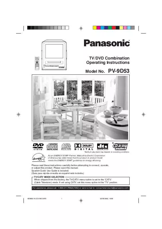 Mode d'emploi PANASONIC PV-9D53