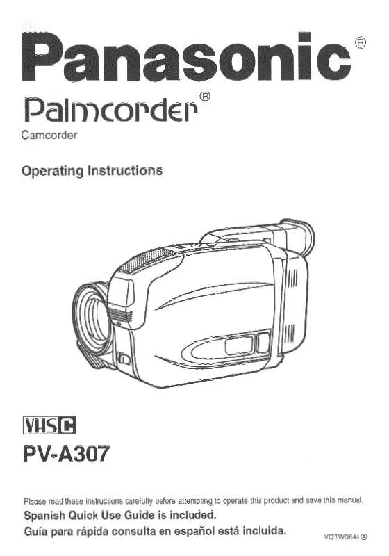 Mode d'emploi PANASONIC PV-A307D