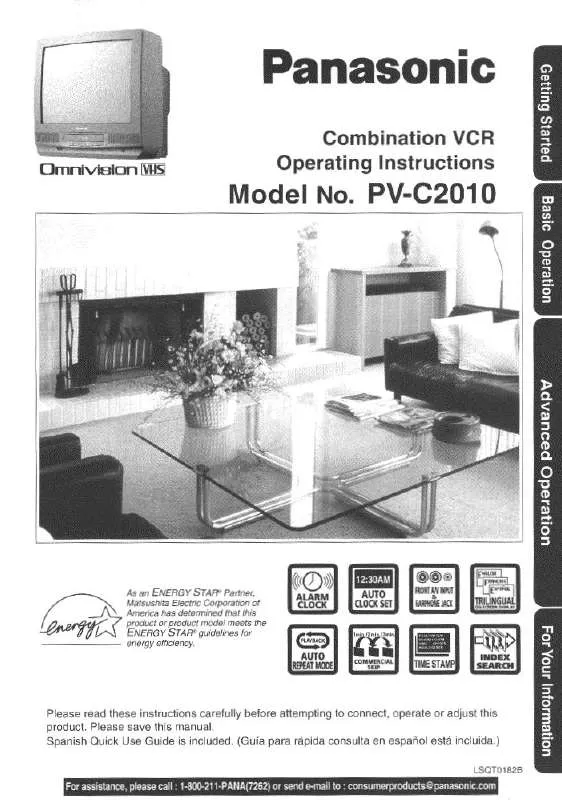 Mode d'emploi PANASONIC PV-C2010