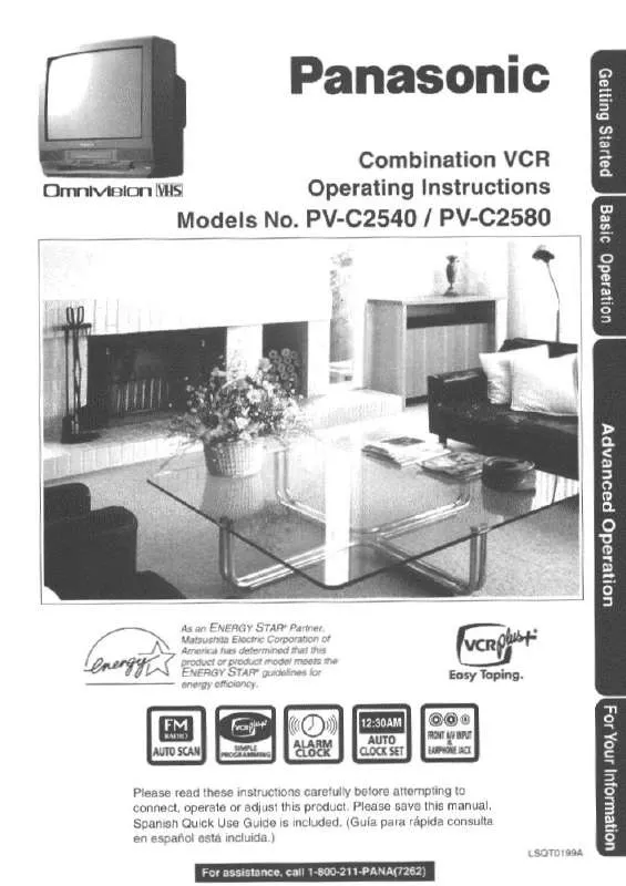 Mode d'emploi PANASONIC PV-C2540