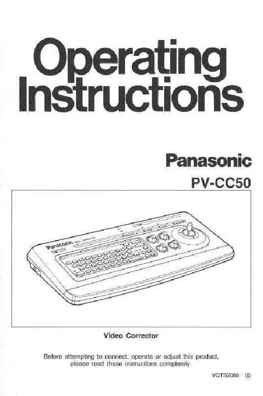 Mode d'emploi PANASONIC PV-CC50