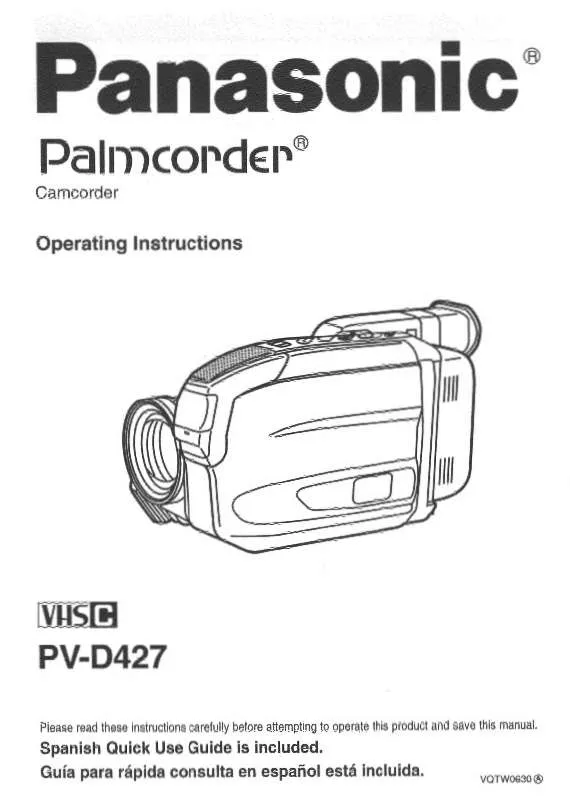 Mode d'emploi PANASONIC PV-D427D