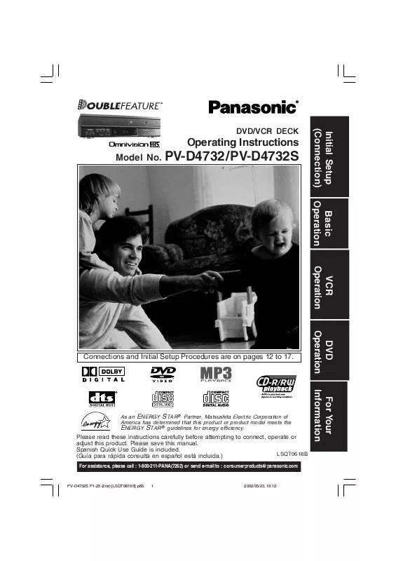 Mode d'emploi PANASONIC PV-D4732