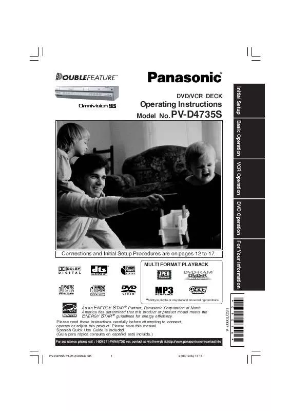 Mode d'emploi PANASONIC PV-D4735S