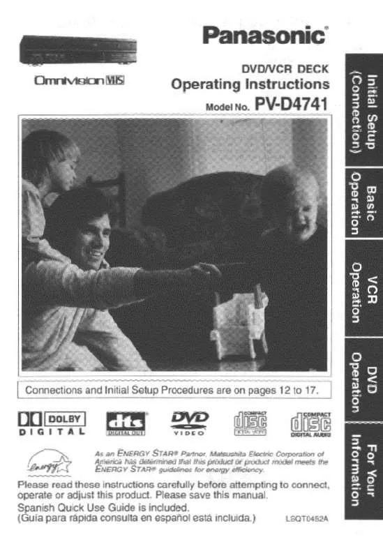 Mode d'emploi PANASONIC PV-D4741