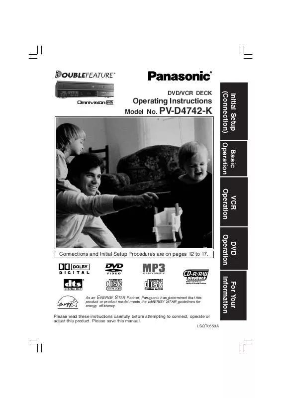 Mode d'emploi PANASONIC PV-D4742K