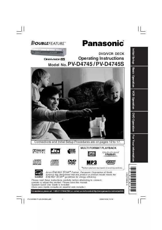 Mode d'emploi PANASONIC PV-D4745