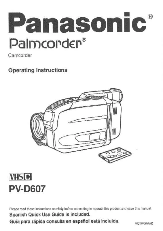 Mode d'emploi PANASONIC PV-D607D