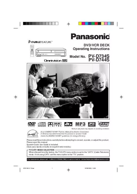 Mode d'emploi PANASONIC PV-D744S