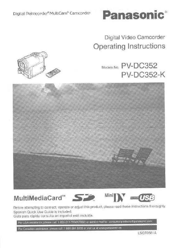 Mode d'emploi PANASONIC PV-DC352D