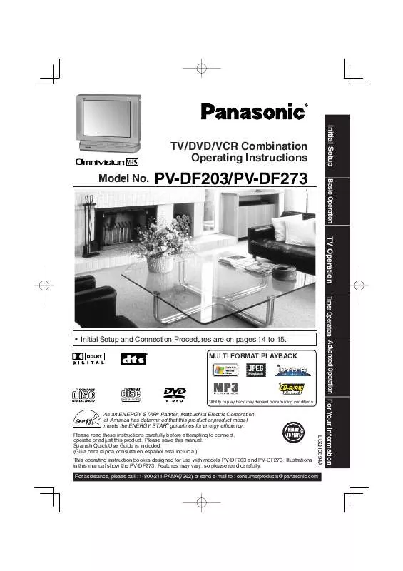 Mode d'emploi PANASONIC PV-DF203