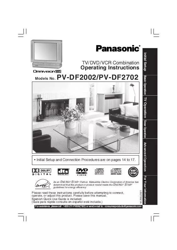 Mode d'emploi PANASONIC PV-DF2702