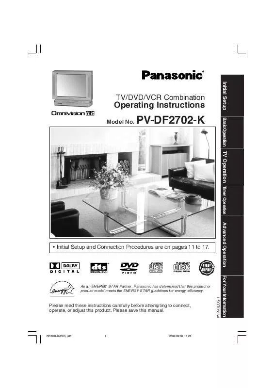 Mode d'emploi PANASONIC PV-DF2702K