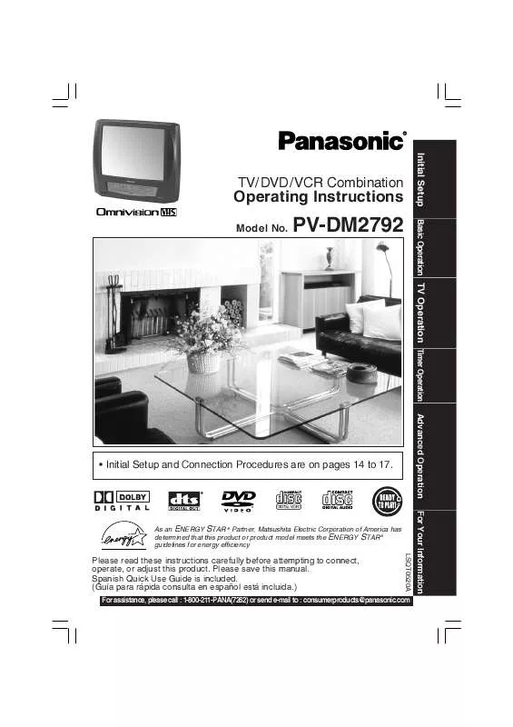 Mode d'emploi PANASONIC PV-DM2792