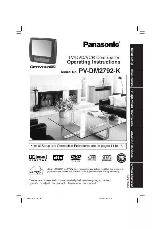 Mode d'emploi PANASONIC PV-DM2792K